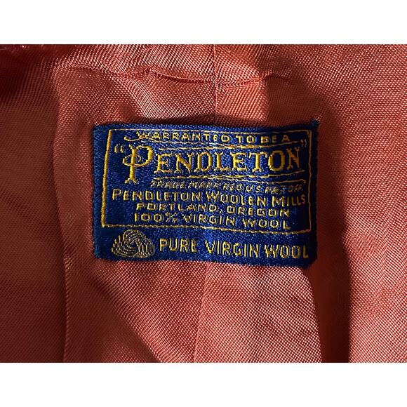 Vintage Reclaimed Pendleton Medium Pure Virgin Wool Red Embellished Vest - Picture 4 of 5